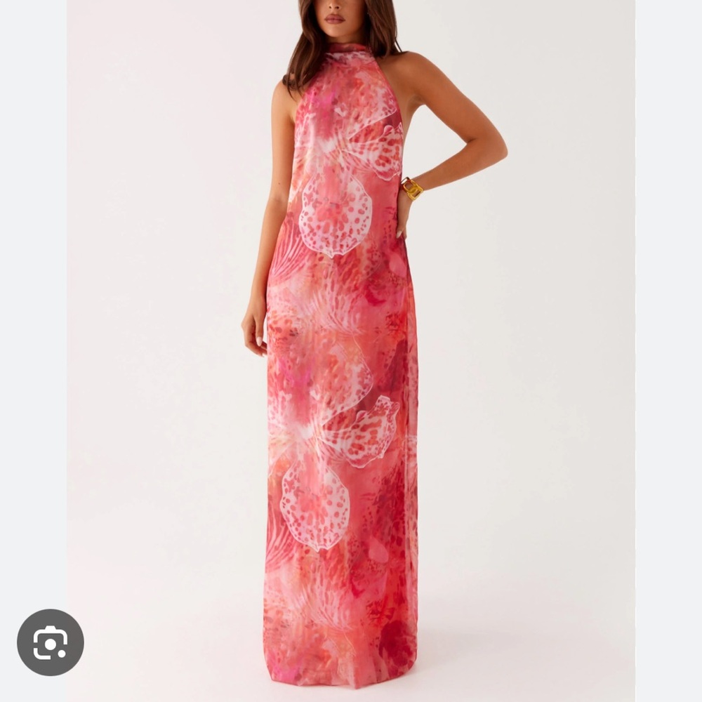 Peppermayo Pink Coral Halter Maxi Dress